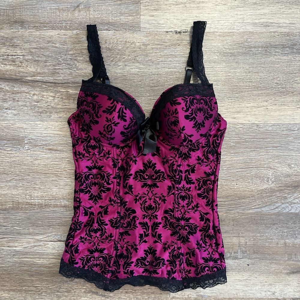 Pink and Black Floral corset